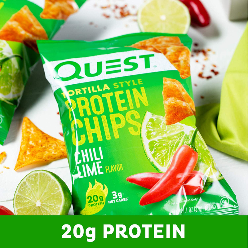 Quest Nurtition Tortilla Style Baked Chili Lime Protein Chips, 32g