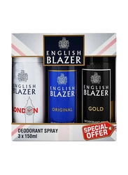 English Blazer Assorted Deodorant Spray Set - 3 x 150ml