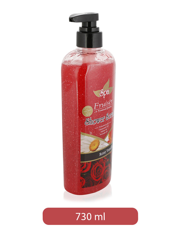 Fruiser Spa Rose Vanilla Shower Scrub, 730 ml