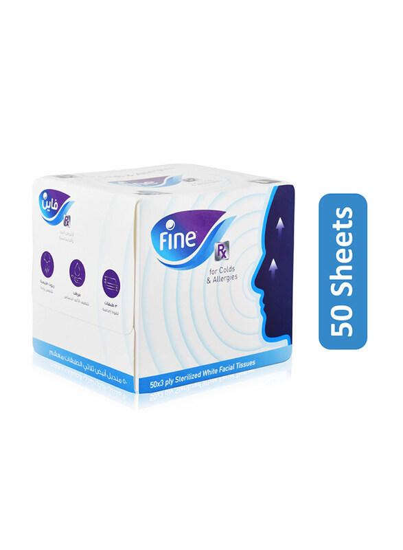 

Fine Sterilized Facial Tissues, 50 Sheets