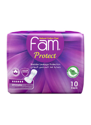 Fam Natural Cotton Feel Protect Incontinence Sanitary Pads, 10 Pads