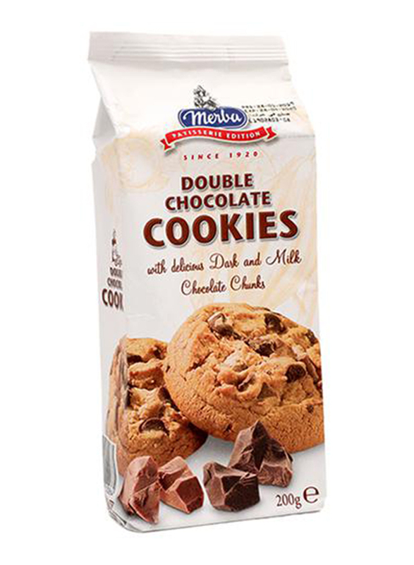 Merba Cookies Dark & Milk Double Chocolate Chunks, 200g