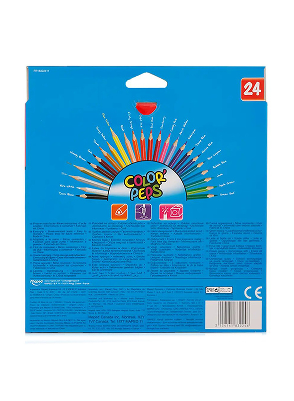 Maped Colour Peps Pencils, 24 Pieces, Multicolour