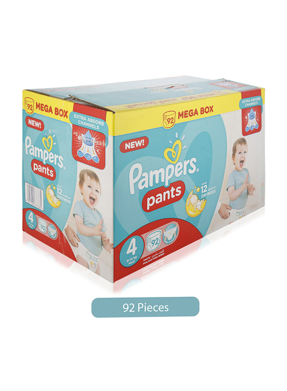 Pampers Pants Diapers, Size 4, Maxi, 9-14 kg, 92 Count