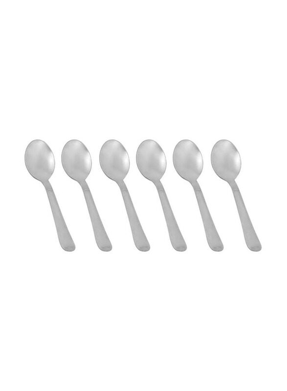 

Crystal Stainless Steel Coffee Spoon, 6 Pieces, Silver