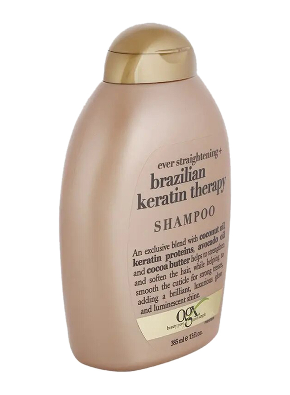 Ogx Unisex Ever Straight Brazilian Keratin Therapy Normal Hair Shampoo, 385ml