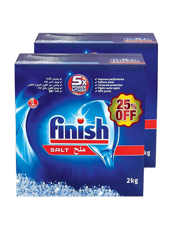 

Finish Dishwasher Salt, 2 KG (Pack of 2)