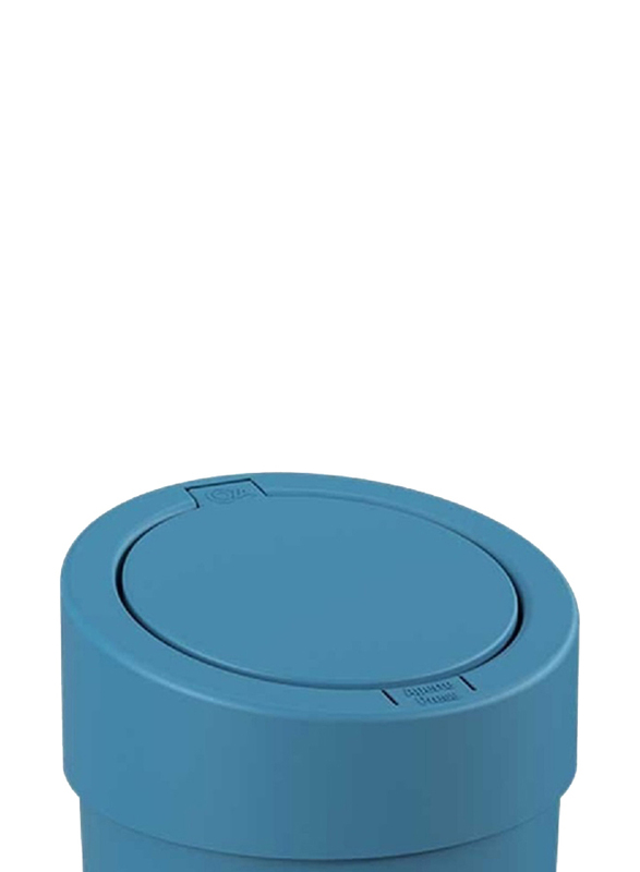 Coza Plastic Flora Press Trash Can, 5 Liter, Blue