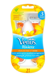 Gillette Venus Riviera Disposable Razors for Women, 2 Piece