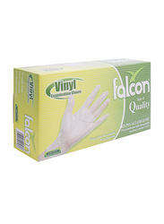 Falcon Vinyl Examination Gloves, 100 Pieces, Medium