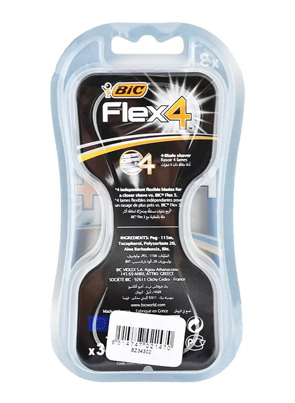 BIC Flex 4 Comfort Razors, 3 Pieces