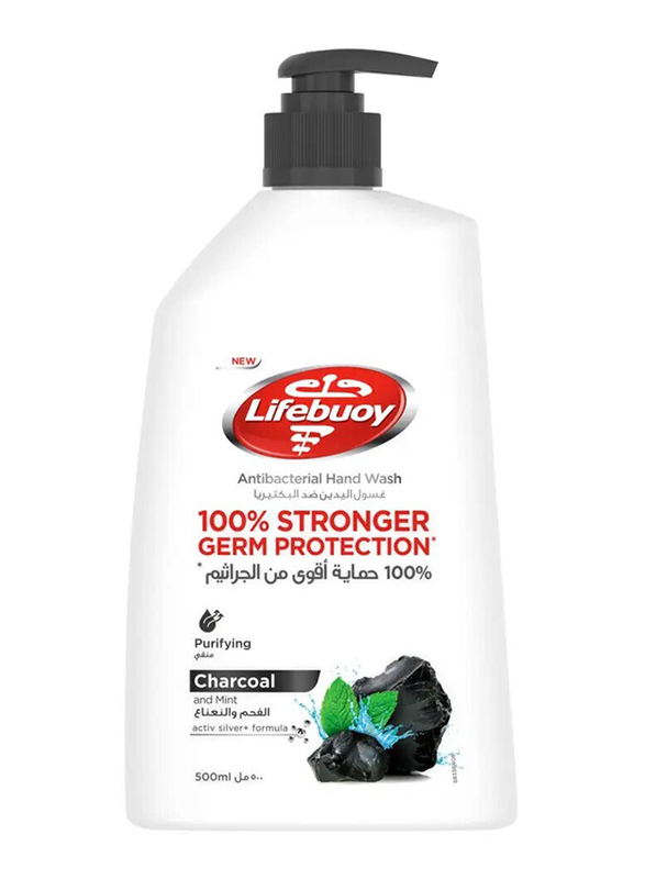 Lifebuoy Charcoal & Mint Antibacterial Hand Wash Jar, 500ml