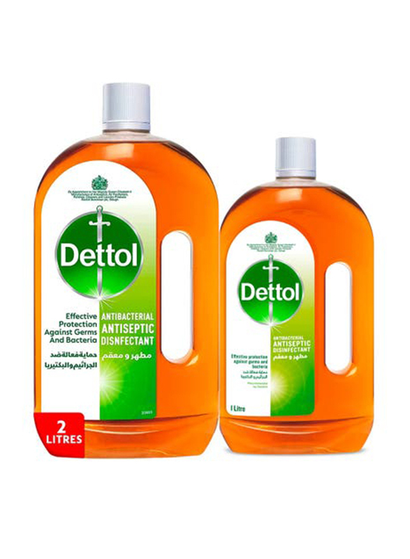 Dettol Anti Bacterial Antiseptic Disinfectant, 2 Liters + 1 Liter