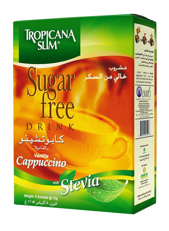 

Tropicana Slim Sugar Free Stevia Vanilla Cappuccino Drink Sachets, 8 x 96g