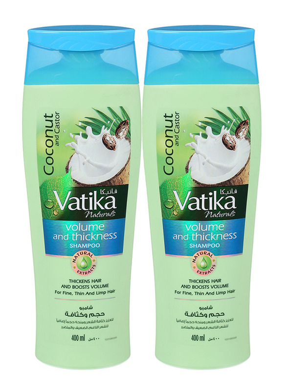 Dabur Vatika Volume & Density Shampoo for Fine Hair, 400ml, 2 Pieces