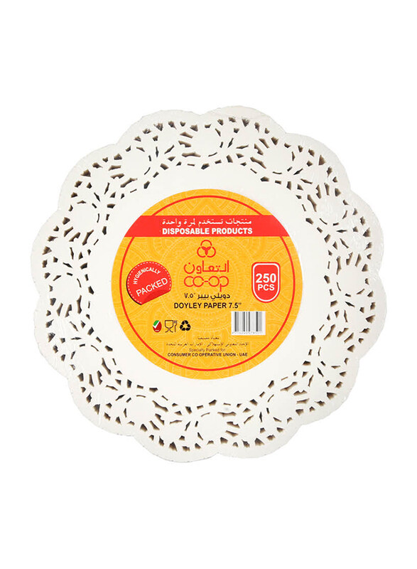 

Co-Op 250-Piece 7.5-inch Round Doyley Paper, White