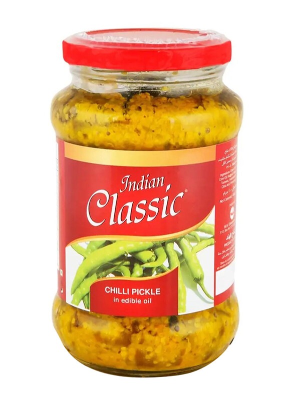 

Indian Classic Chilli Pickle in Edible Oil, 400g