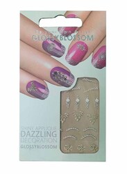 Glossy Blossom Shiny Nail Applique Jewel Party, Multicolour