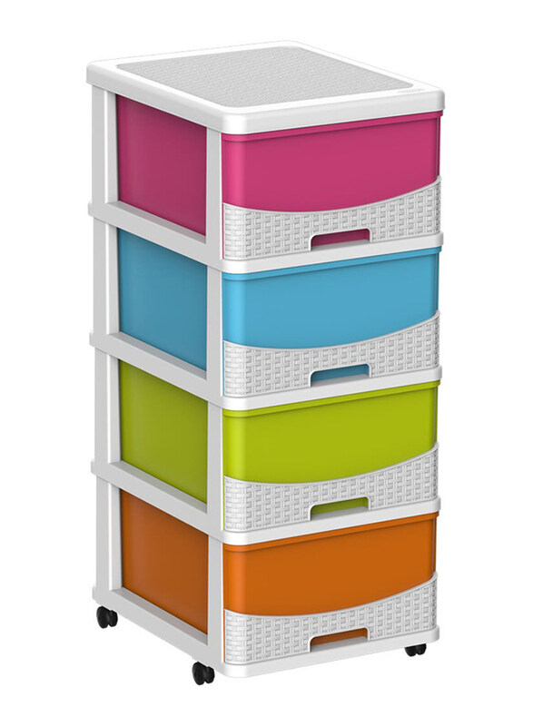 

Cosmoplast 4 Level Rattan Storage Cabinet, Multicolour