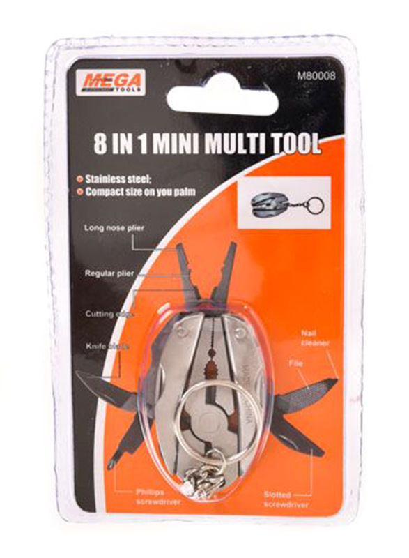 Mega 8-in-1 Mini Multi Tool, Silver