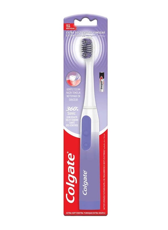 Colgate 360 Sonic Battery Toothbrush, White/Purple