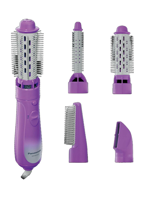 Panasonic 4-In-1 Hair Styler Blow Brush, EH-KA42, Purple