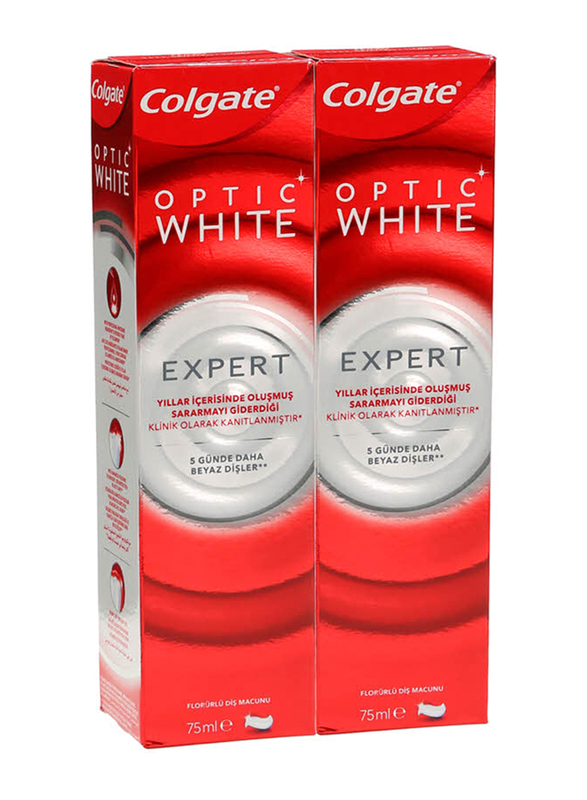 

Colgate Palmolive Optic White Expert Toothpaste Set, 75ml, 2 Piece