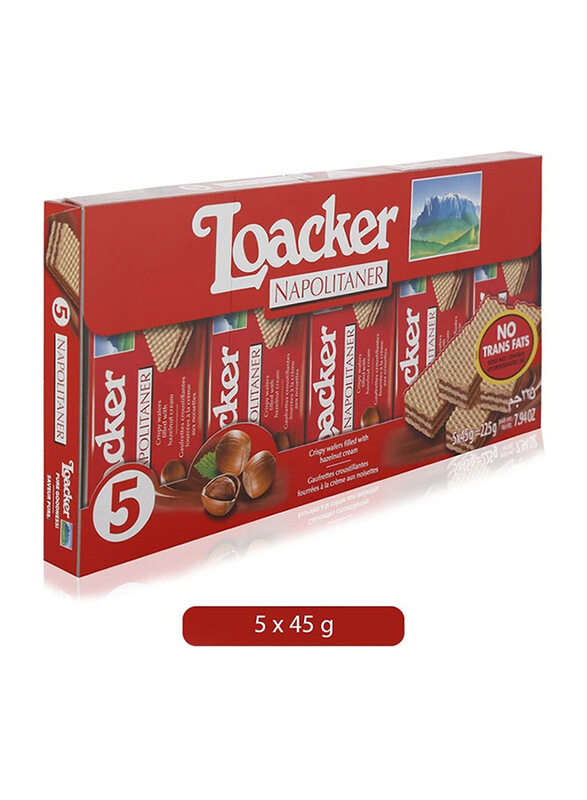 

Loacker Napolitaner Wafers, 5 Packs - 225g
