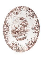 Claytan 23.3cm Ceramic Round Dinner Plate, Windmill, Brown/White
