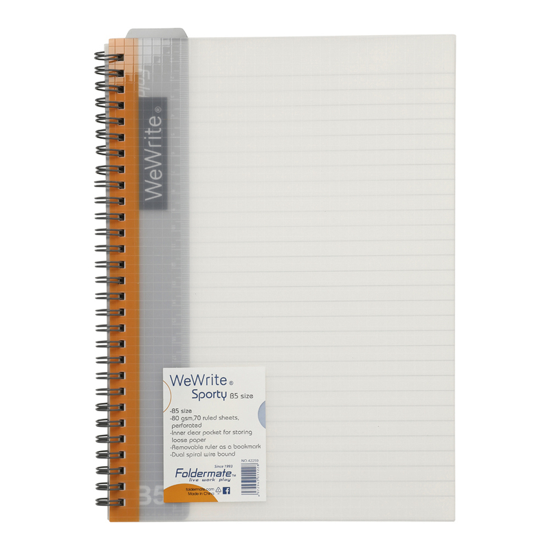 Foldermate We Write Sporty Spiral Notebook, 70 Rulled Sheets, 80 GSM, B5 Size