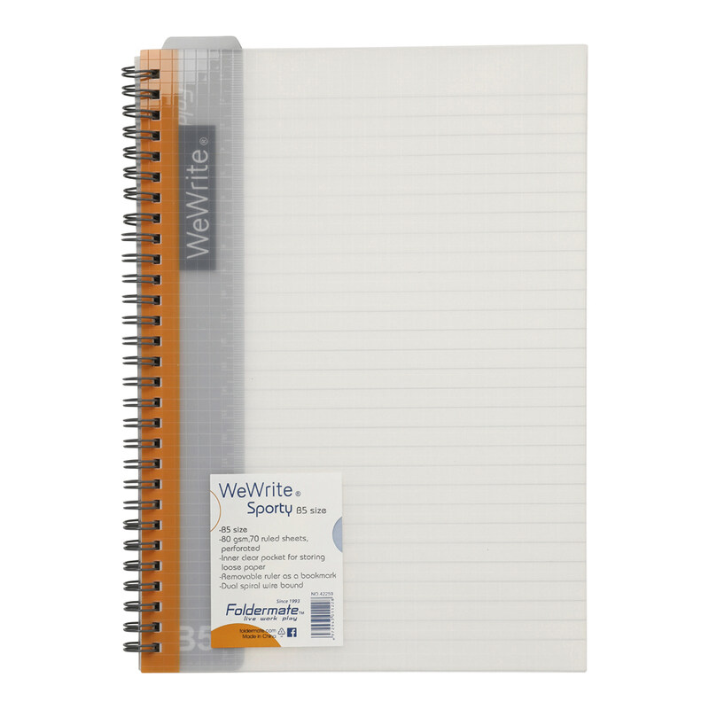 Foldermate We Write Sporty Spiral Notebook, 70 Rulled Sheets, 80 GSM, B5 Size