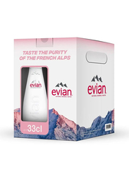 Evian Glass Natural Mineral Water, 4 Pieces x 330ml