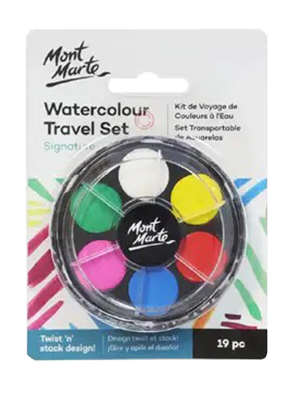 

Mont Marte Paint Set Watercolour Travel Disc, 18 Pieces