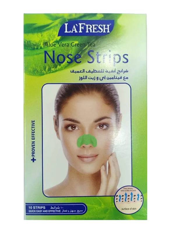 Lafresh Aloe Vera Green Tea Nose Strip, 10 Strips