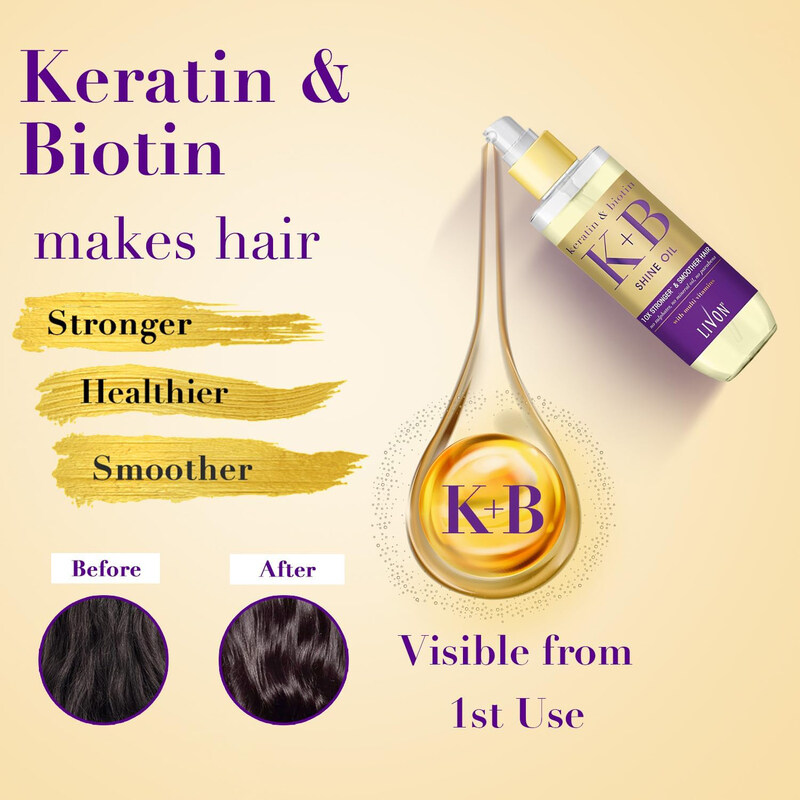 Livon Keratin and Biotin Hair Serum Oil, 100ml