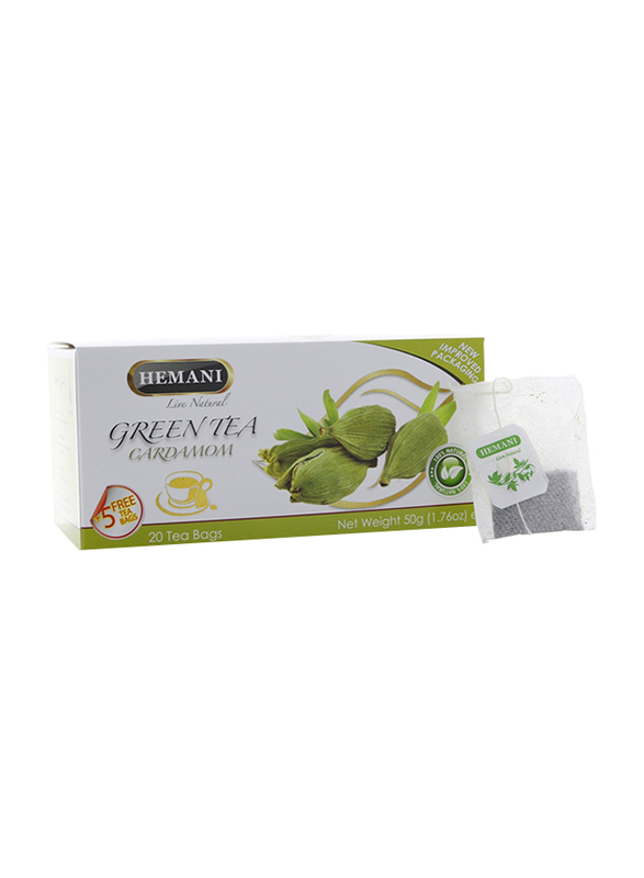 Hemani Cardamom Green Tea Bags, 20 Tea Bags