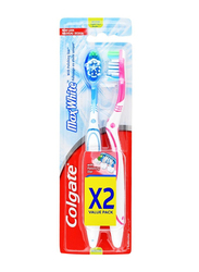 Colgate Max White Whitening Multipack Medium Toothbrush - 2 Pack - Multi Color