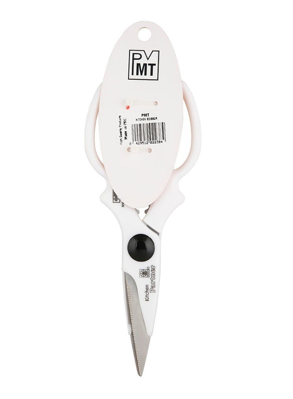 PMT Kitchen Scissors, Silver/White
