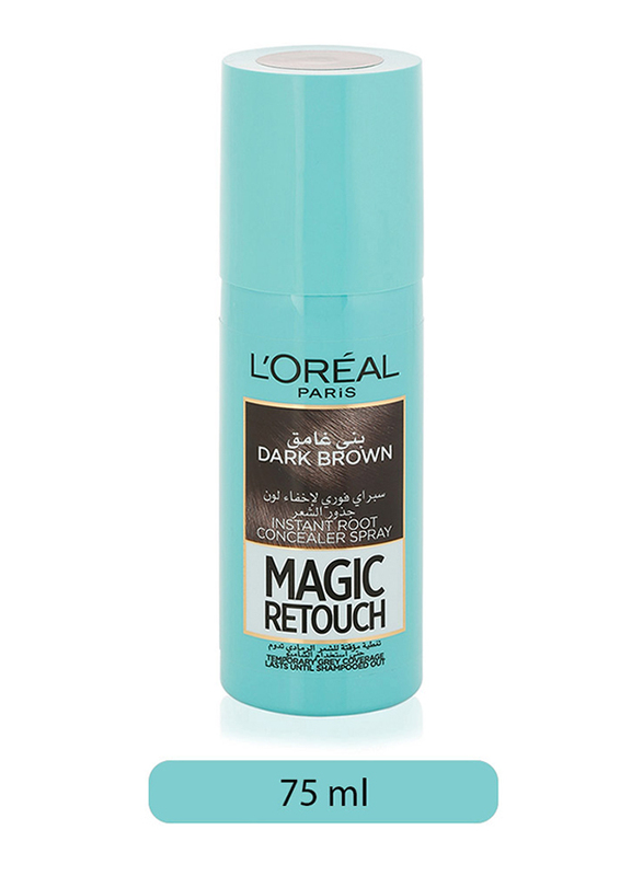 L'Oreal Paris Magic Retouch Instant Root Concealer Spray for All Hair Types, 75ml, Dark Brown