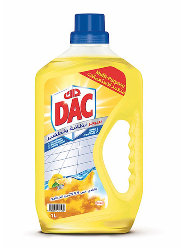 DAC Disinfectant Super Lemon Multi Purpose Surface Cleaner, 1 Liter