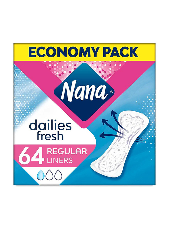 Nana Daily Fresh Regular Deodorant Liner, 64 Pieces