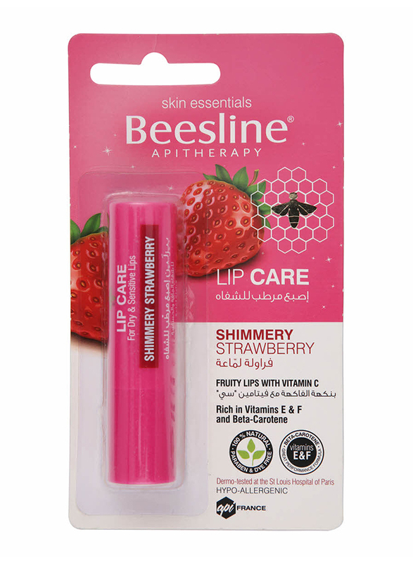 Beesline Fruity Berry Kisses Lip Balm, 4.5gm, Strawberry, Pink