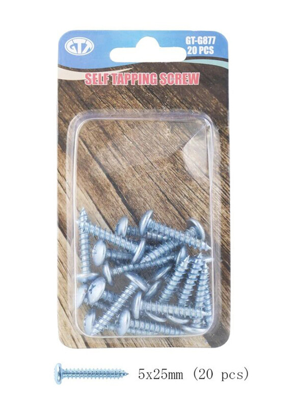 

Gtt 20-Piece Self Tapping Screw, GT-G877, Silver