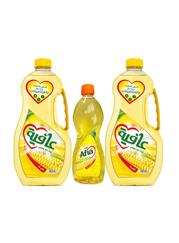 Afia Pure Corn Oil, 2 x 1.5L + 500ml