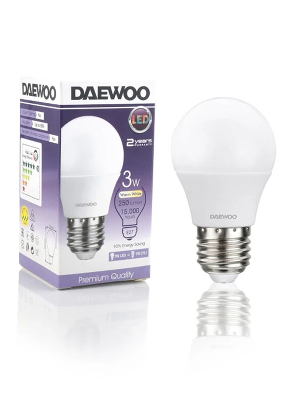 

Daewoo E27 3W LED Bulb, DL2703D, Warm White