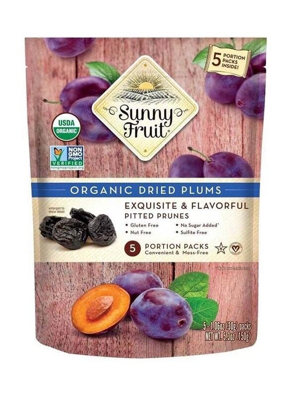 

Sunny Fruit Organic Dried Plums, 5 Packs x 30g