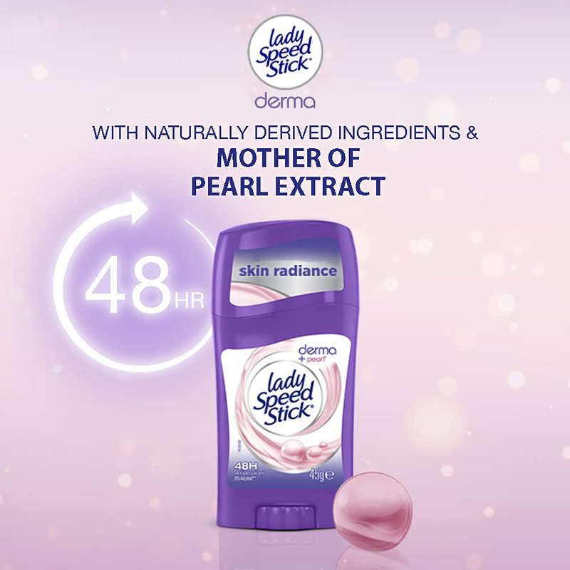 Lady Speed Stick Derma Pearl Skin Radiance Antiperspirant, 45gm