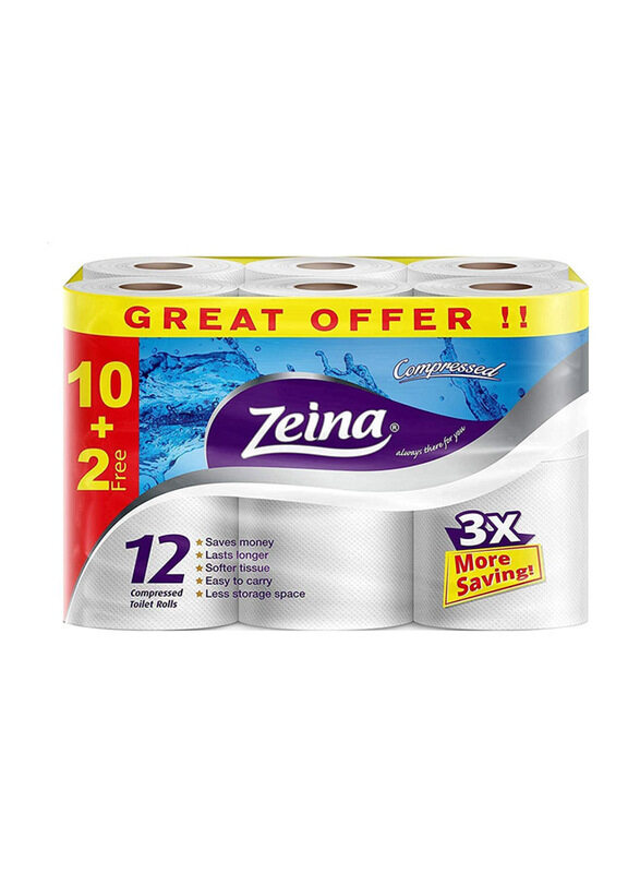 

Zeina Compressed Toilet Rolls, 12 Pieces
