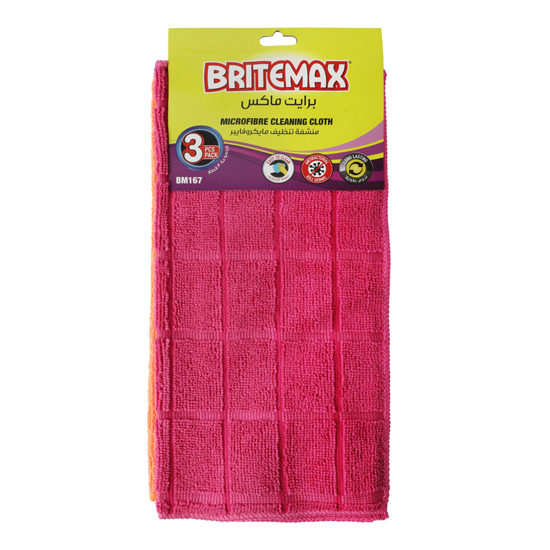 Britemax Microfibre Cleaning Cloth, 3 Pieces