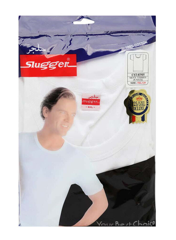 

Slugger Superior Quality T-Shirt for Men, 125/5 XL, White